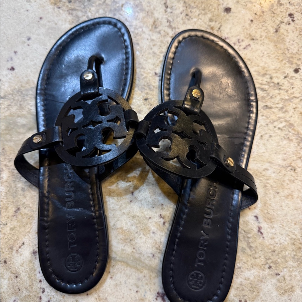 Tory Burch Black Leather Sandals